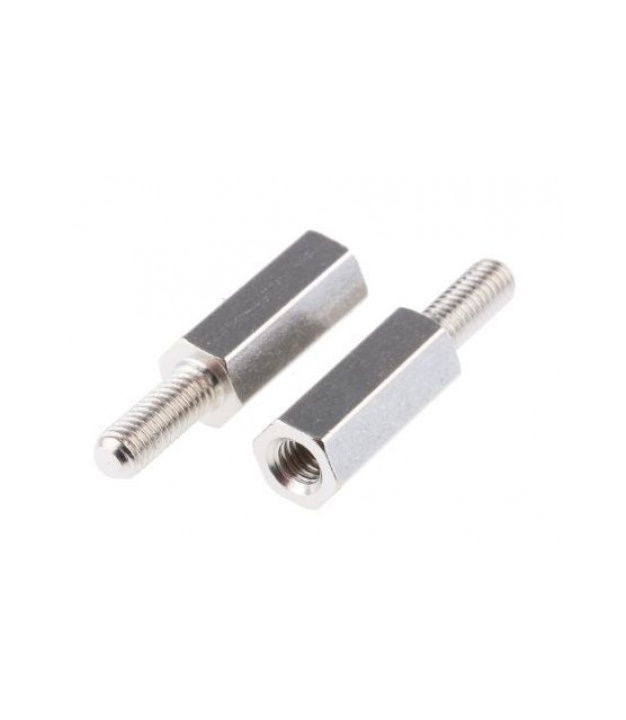 Brass Standoff Spacer Silver Screw Hex Male M3x12mm