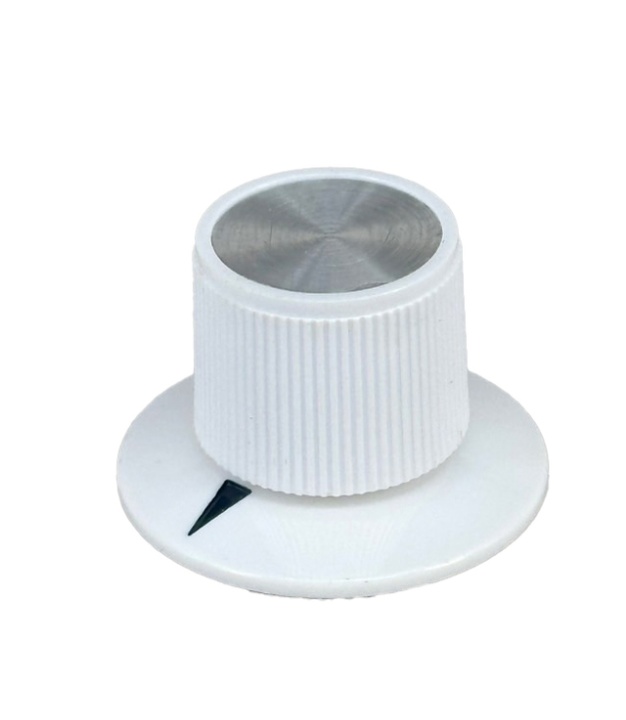 White Rogan knob 29x20mm Shaft 6.4mm