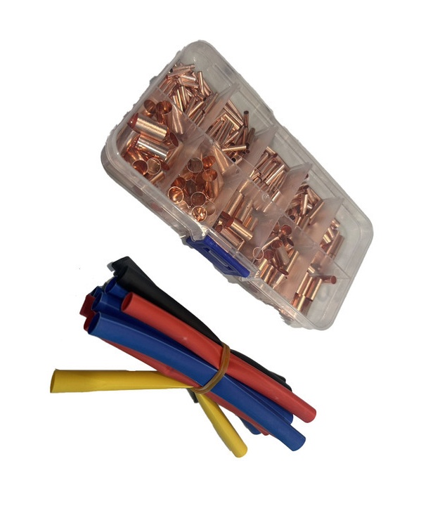 250PCS Copper Electrical Insulated Wire Connector Set with heat shrink tube
