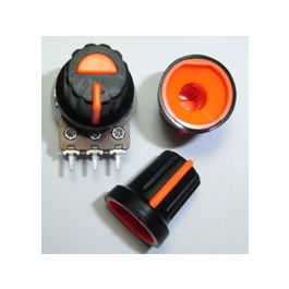 Black Plastic Knob with Orange Pointer