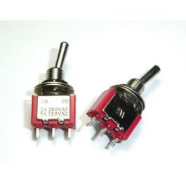 2 PACK SPDT MINIATURE TOGGLE SWITCH 6AMPS ON/ON 125VAC # MTG2-2PK 