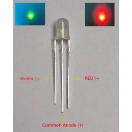 Red/Green mod/smart 3mm Bi-Colored 3 Prong LED 50 Pack 