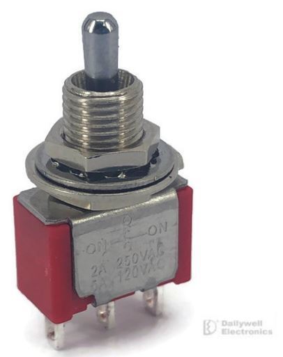 Mini Toggle Switch 1M Series SPDT On-Off-On Short Lever